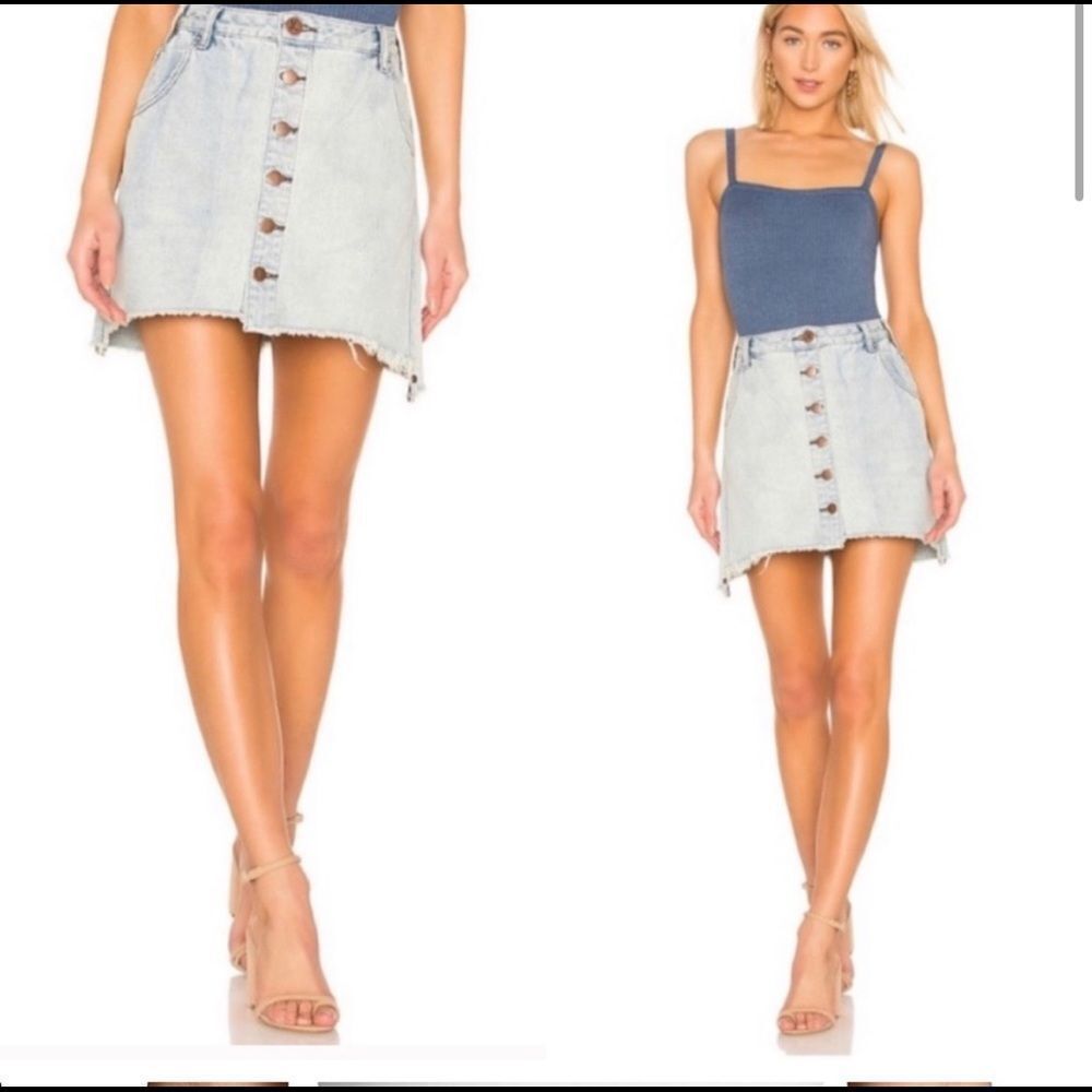 One Teaspoon Viper High Waist Denim Mini Skirt